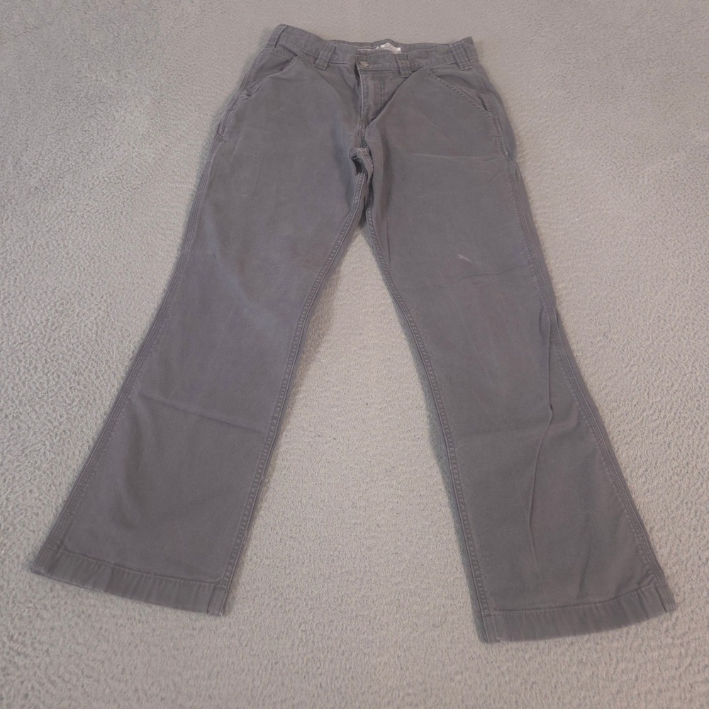 Carhartt Pants Mens 30x30 Gray Rigby Dungaree Straight Stretch Canvas Utility
